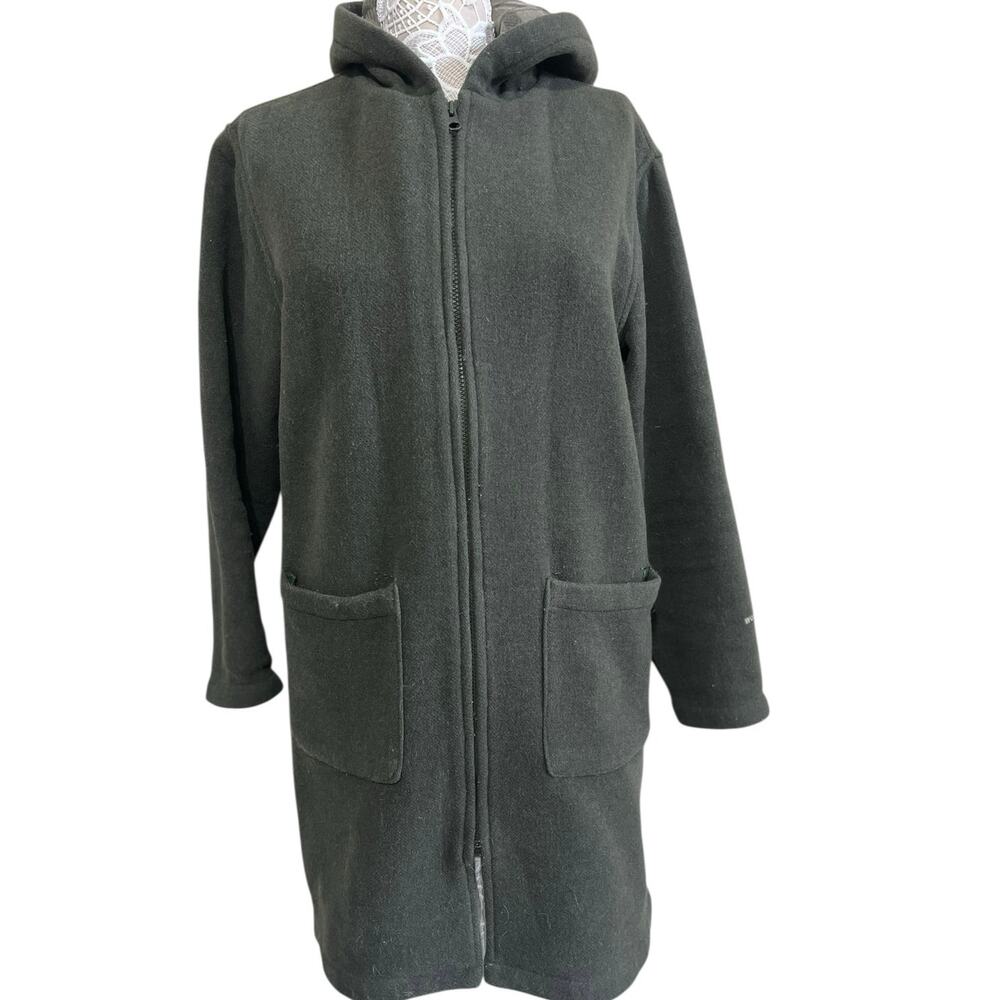 Vintage Woolrich Olive Green Hooded Coat 100% Virgin Wool Women’s L-  Guatemala